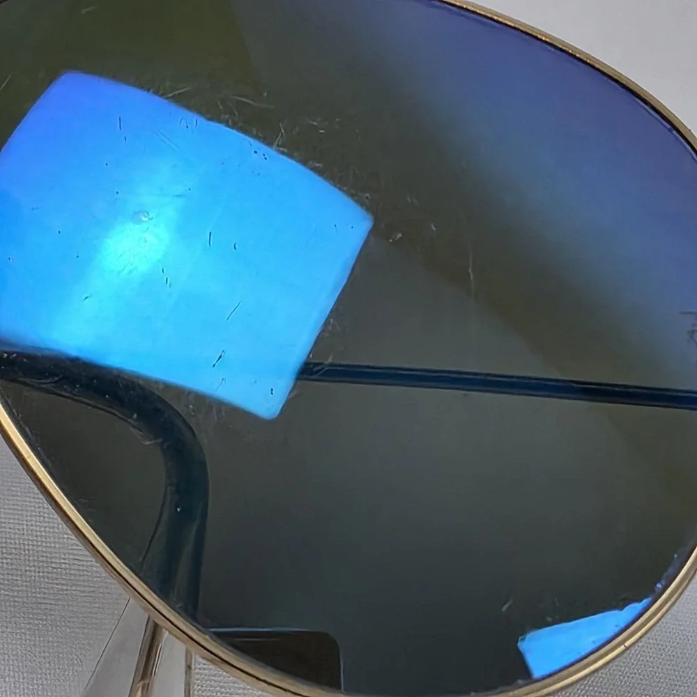 Ray-Ban RB3025 Sunglasses Mens 58-14 Gold Blue Mirrored Aviator Metal Italy